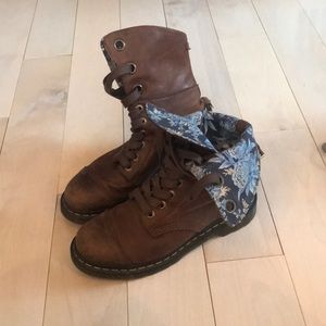 brown reversible floral doc martens